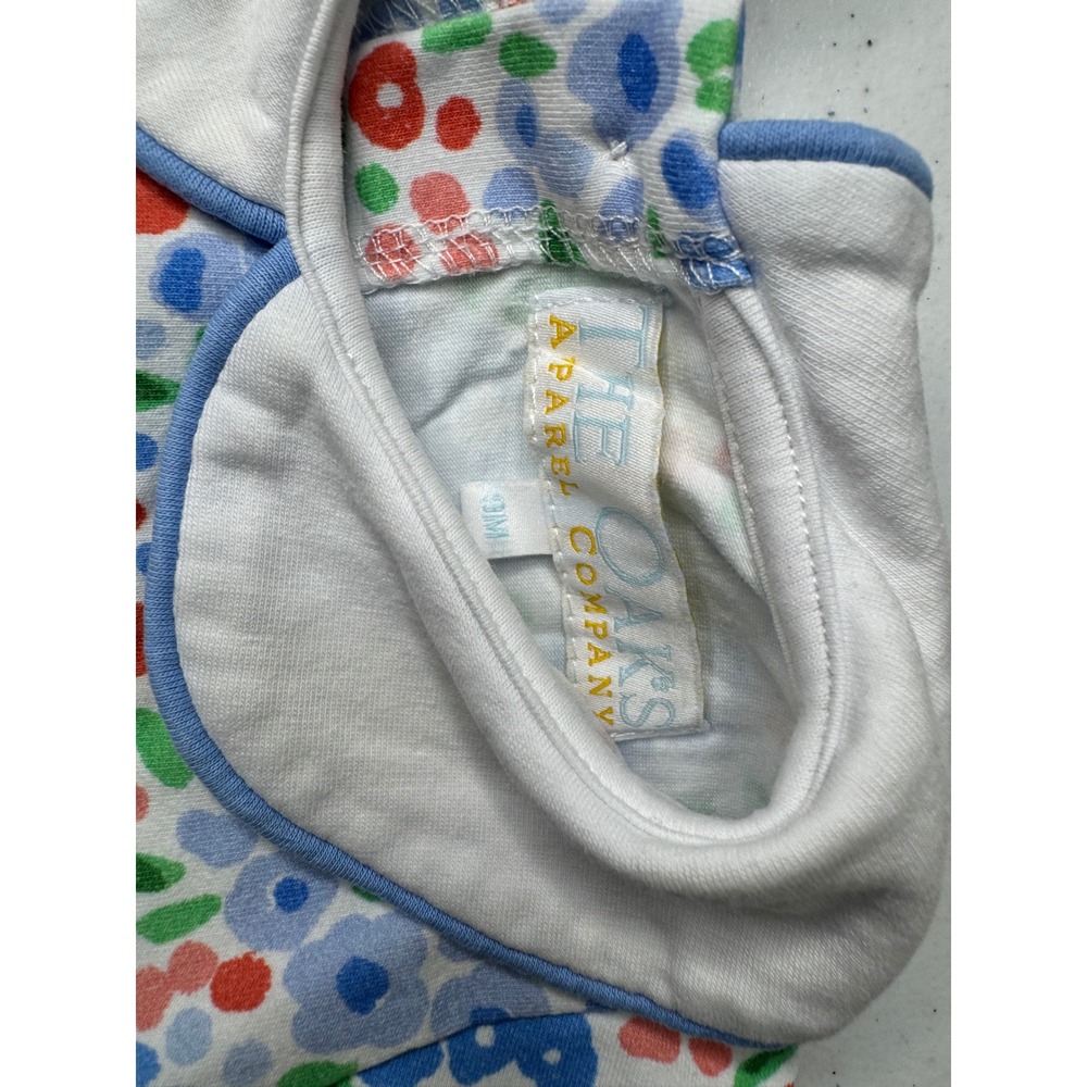 The Oaks Apparel Company Baby Girls Floral Peter Pan Collar Bubble Romper 9M - Picture 3 of 3